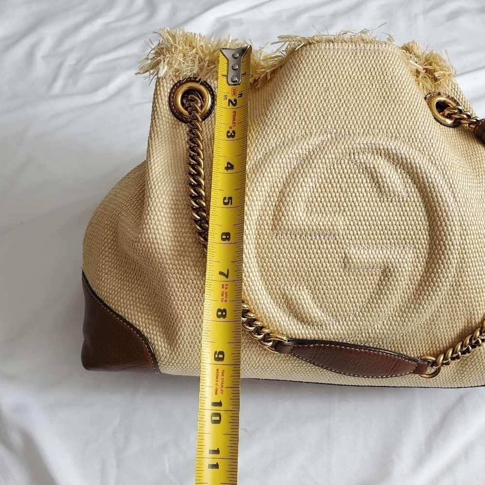 Gucci Soho Raffia Chain Tote Shoulder Bag - Picture 5 of 13